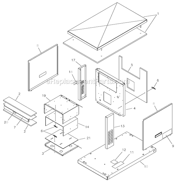Insulation Set Parts Diagram and Parts List for 01679-0  Briggs and Stratton Generator